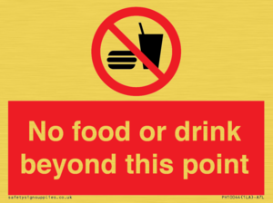 No food or drink beyond this point